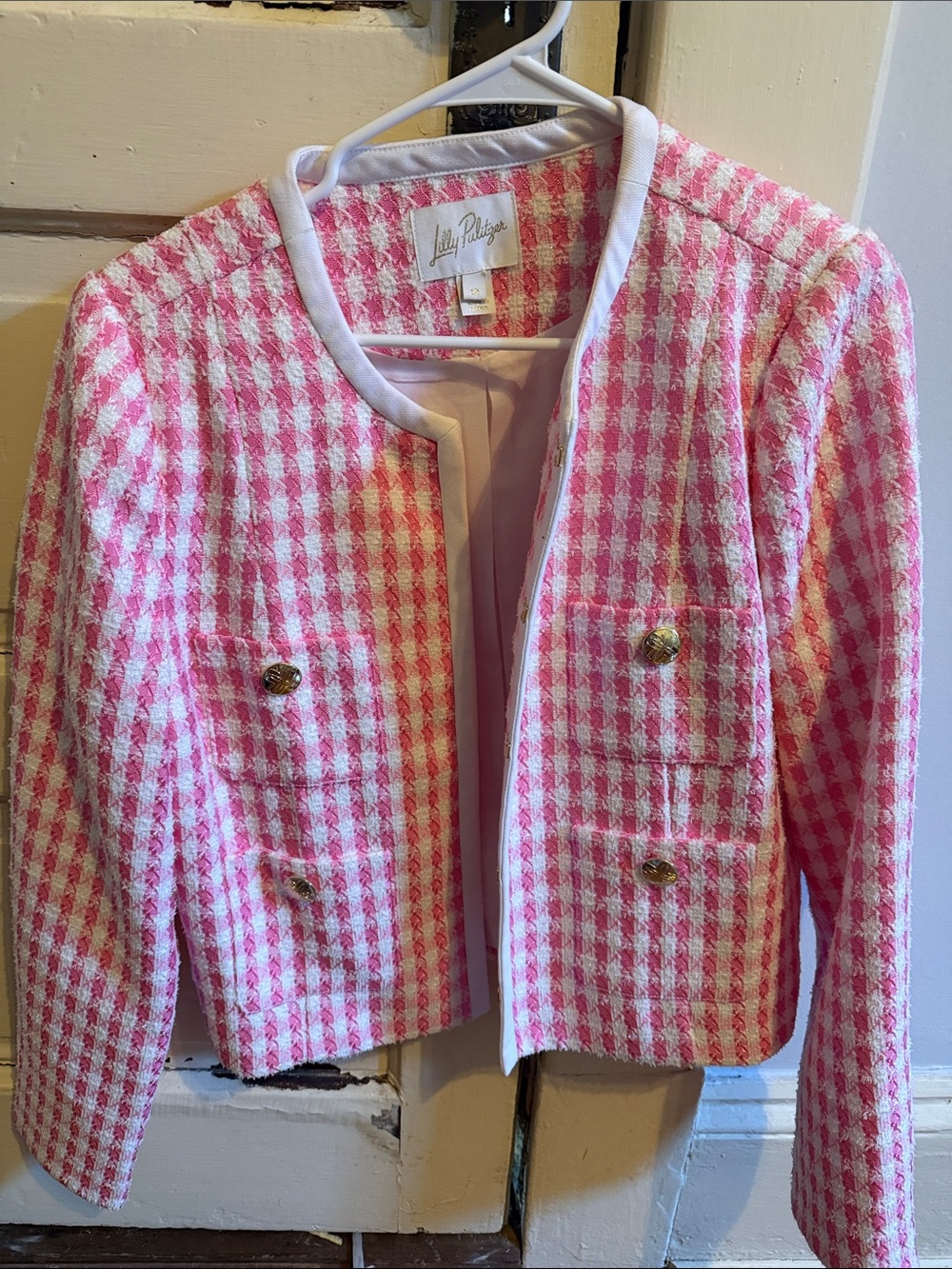 Lilly Pulitzer Pink & White Tweed Jacket